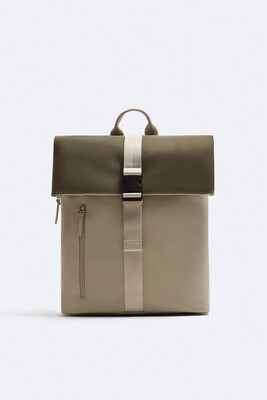 Zara Rubberized Flap Backpack