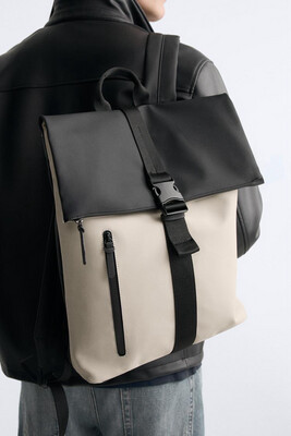 Zara Rubberized Flap backpack 