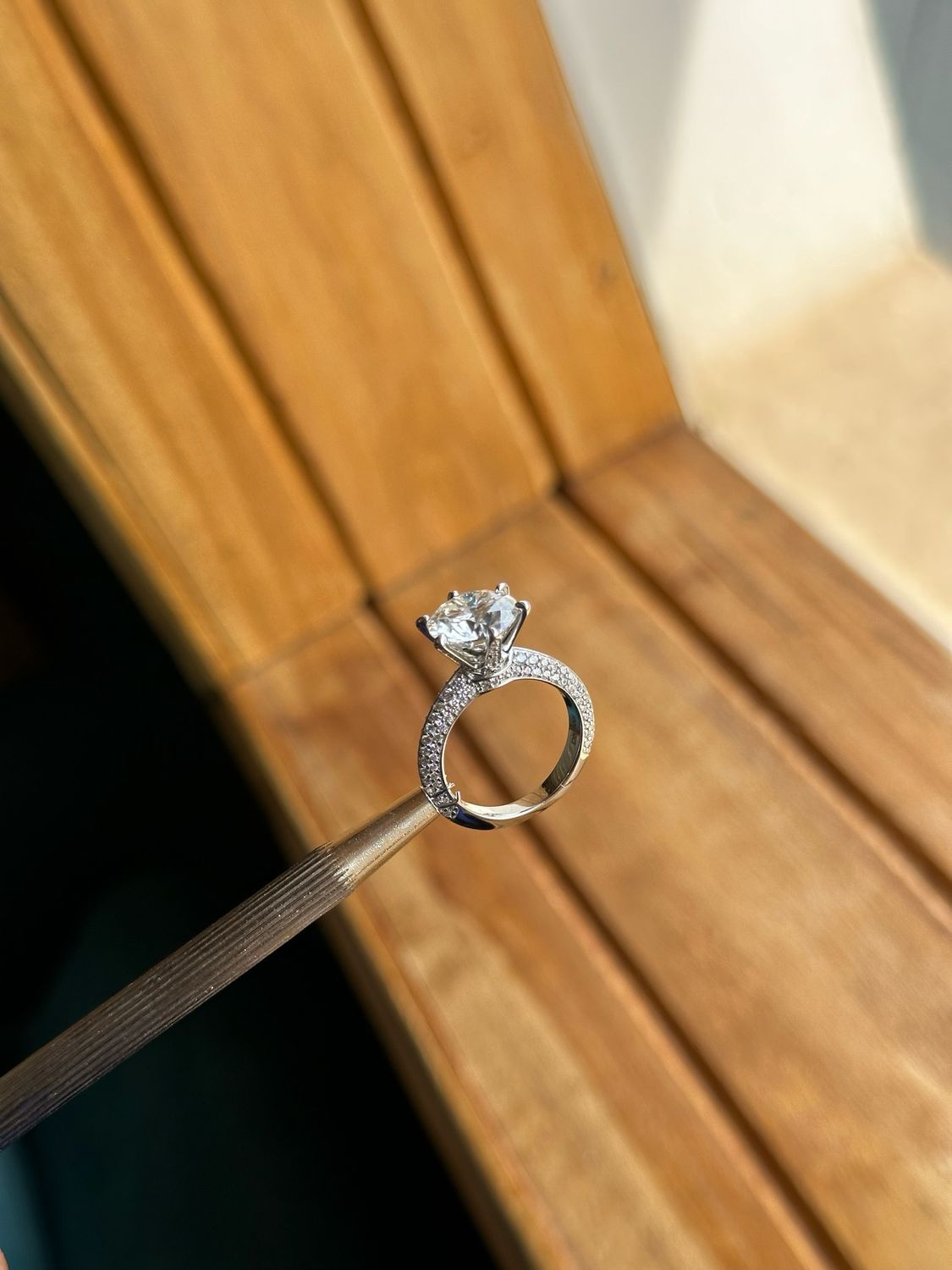 1.0 carat moissanite main stone engagement ring | 925 Silver