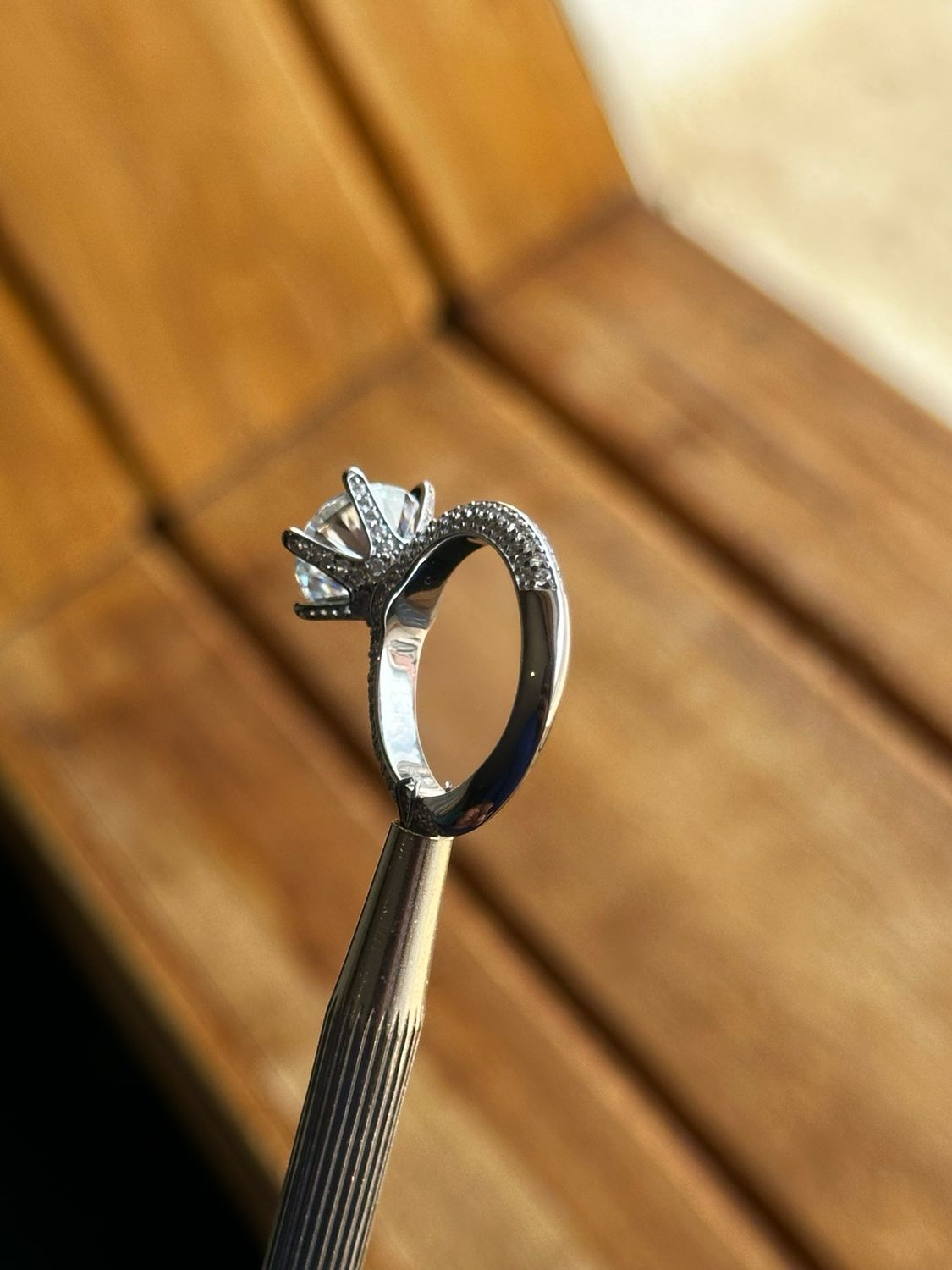 1.0 carat moissanite main stone engagement ring | 925 Silver