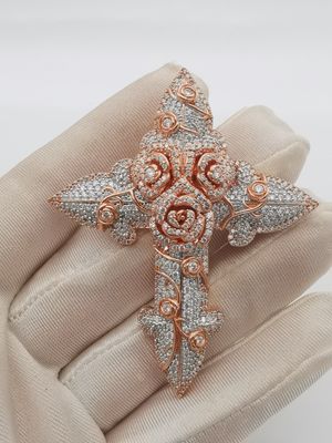 Playlux cross and rose Pendant 