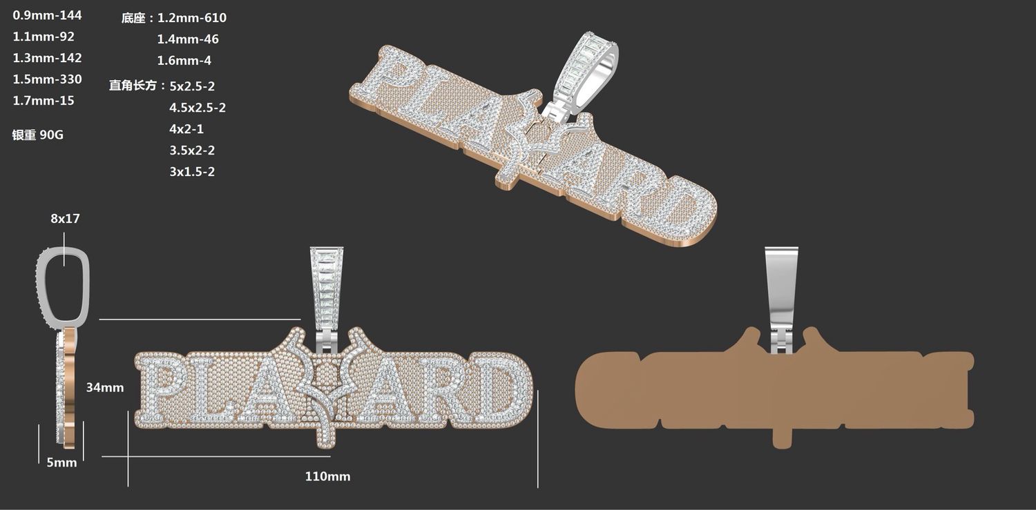 PLAYHARD Pendant and Cuban link