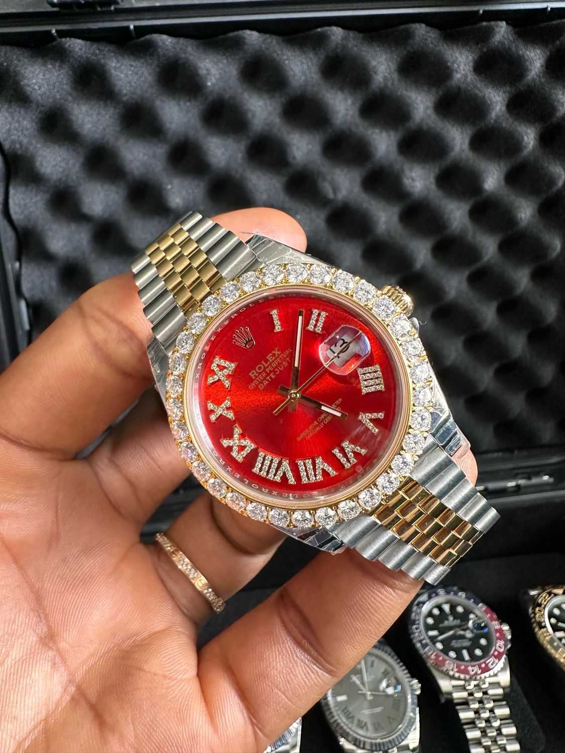 Rolex Datejust SC Red Diamond Roman numeral Dial
