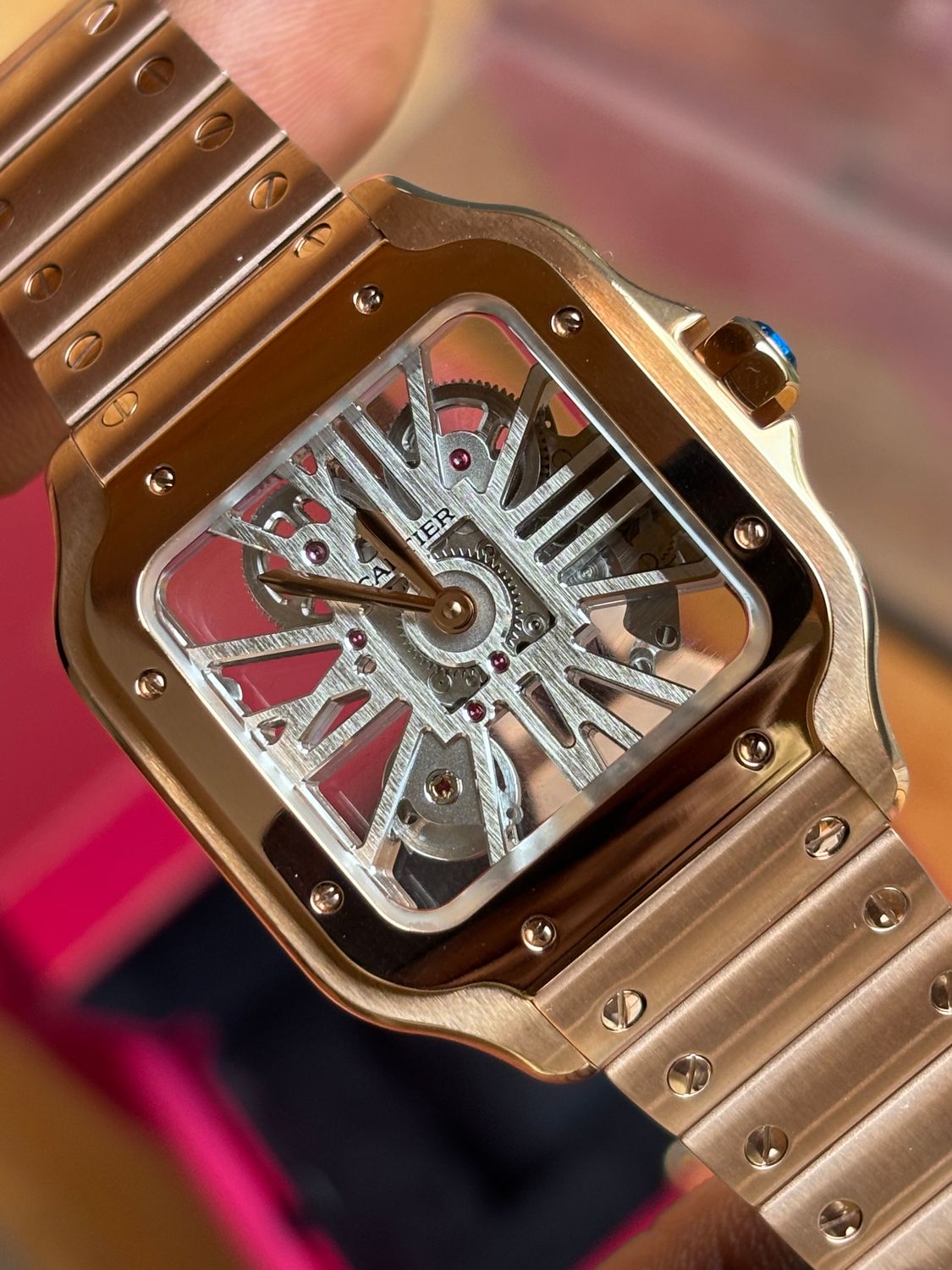 Super Clone Santos De Cartier Skeleton dial