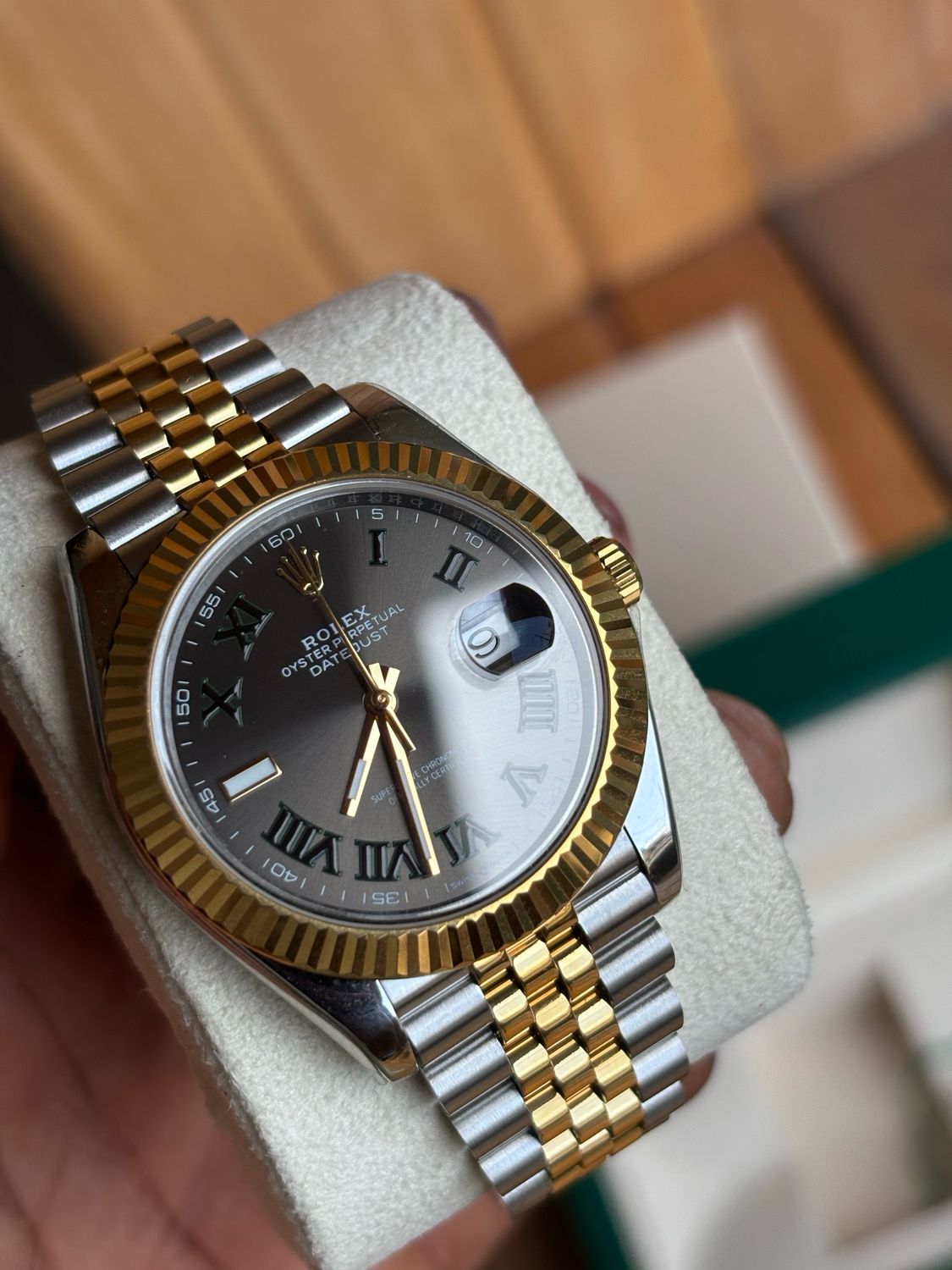 Super clone Rolex Datejust 41mm, Wimbledon dial, Jubilee bracelet