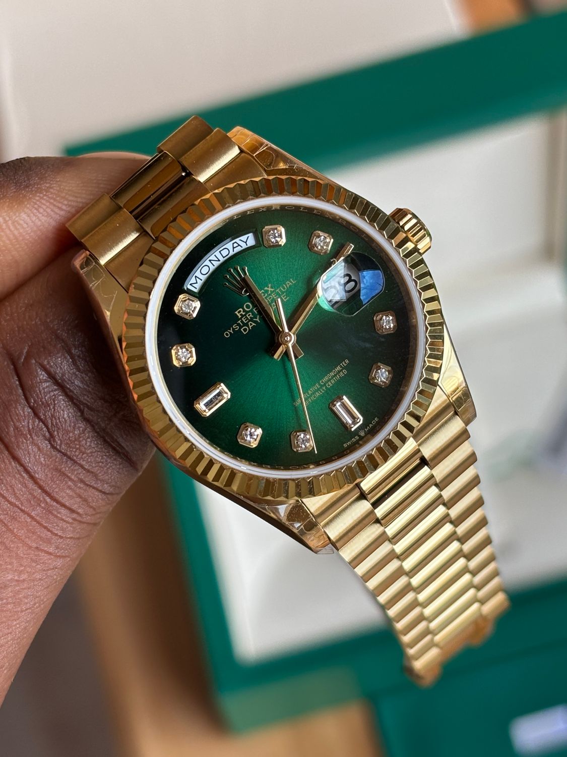 Super Clone DD 36mm Green Ruby Dial