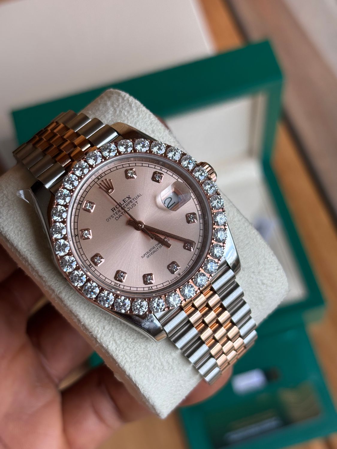 Super Clone DJ 41mm Rose Two Tone on Jubilee Sundust Dial