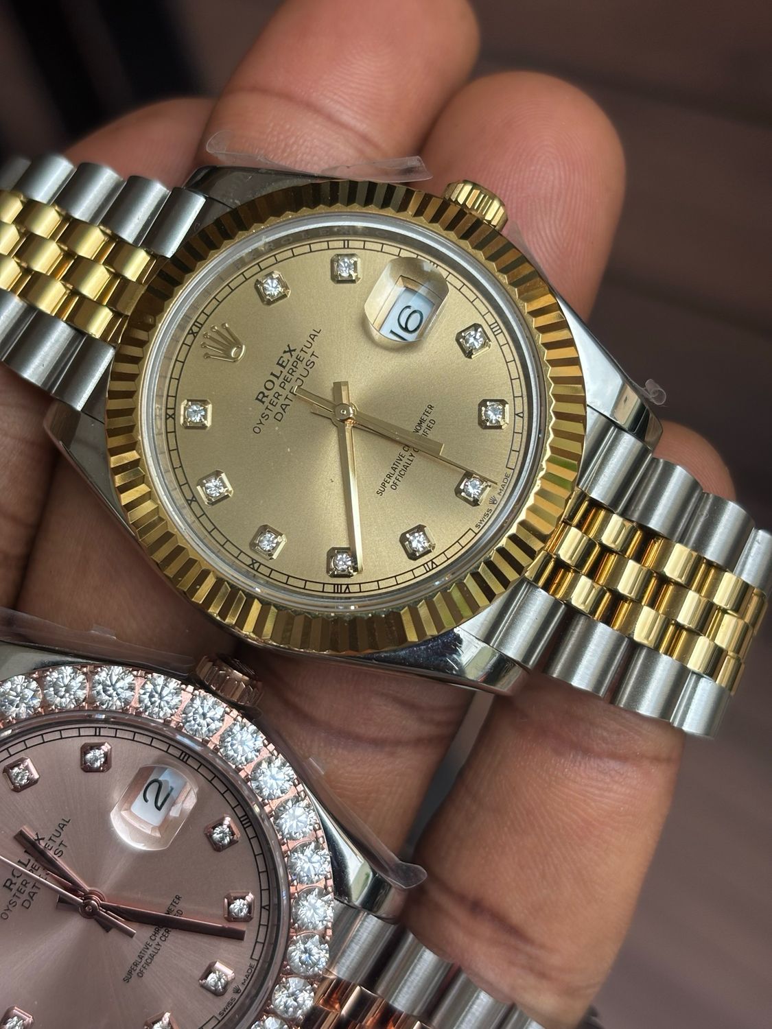 SC Rolex Datejust 41mm | Champagne diamond dial