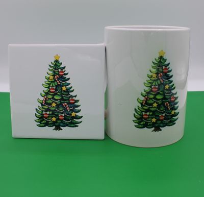 Christmas Tree Mug and Coaster Sets