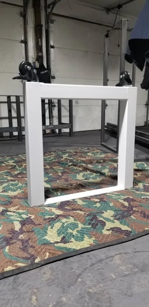 U-Shaped Table Base With Casters