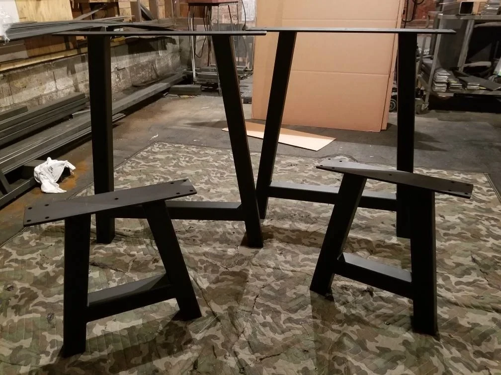 A-Shaped Table Bases Set Dining and Bench