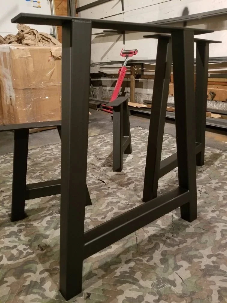 A-Shaped Table Bases Set Dining and Bench