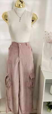 Pink Corduroy Cargo Pants (M)