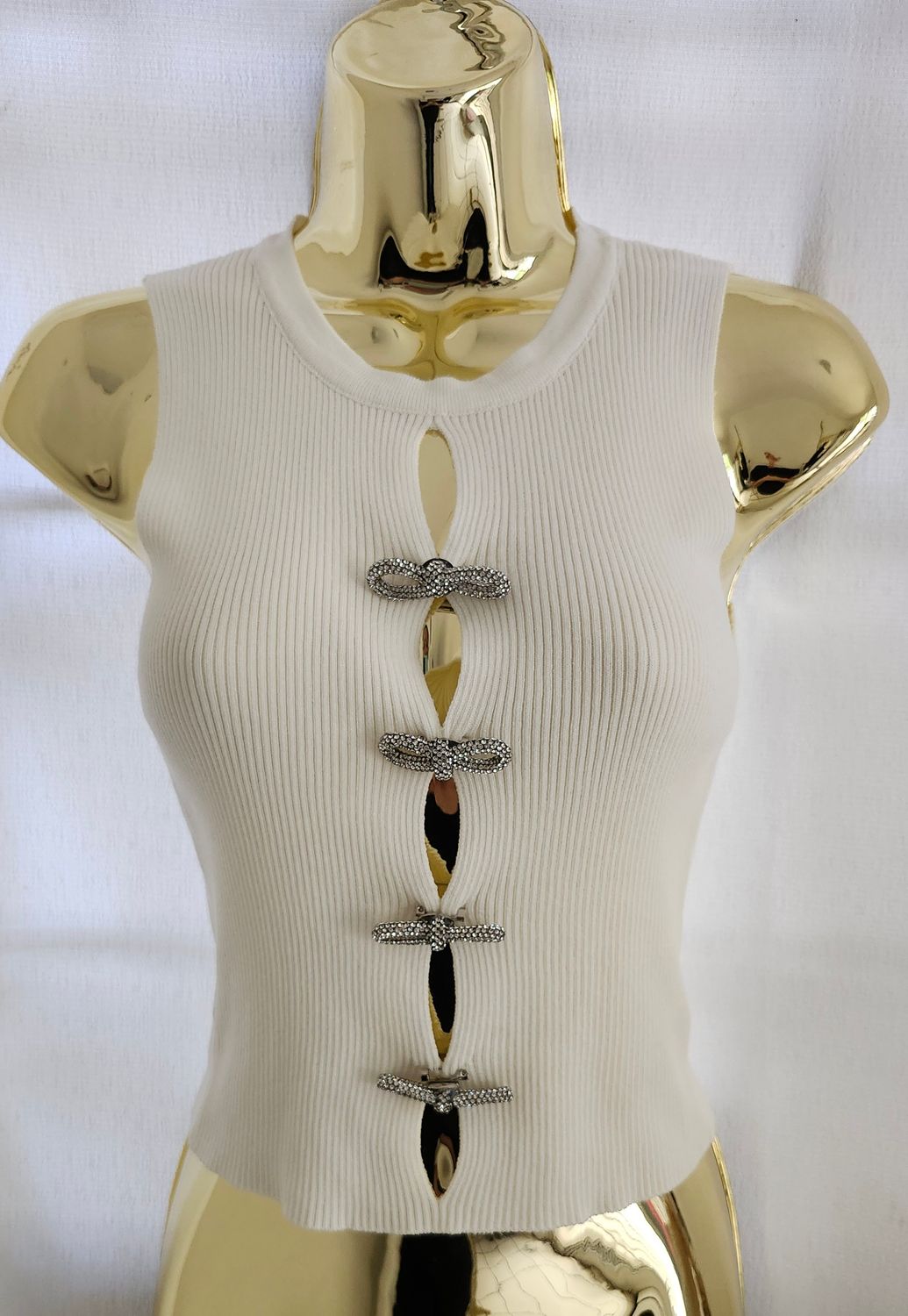 White Top with Removable Ties (M)