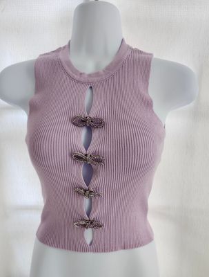 Lilac Top with Removable Ties