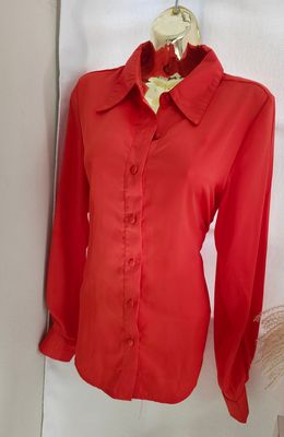 Red Satin Fabric Shirt (M)