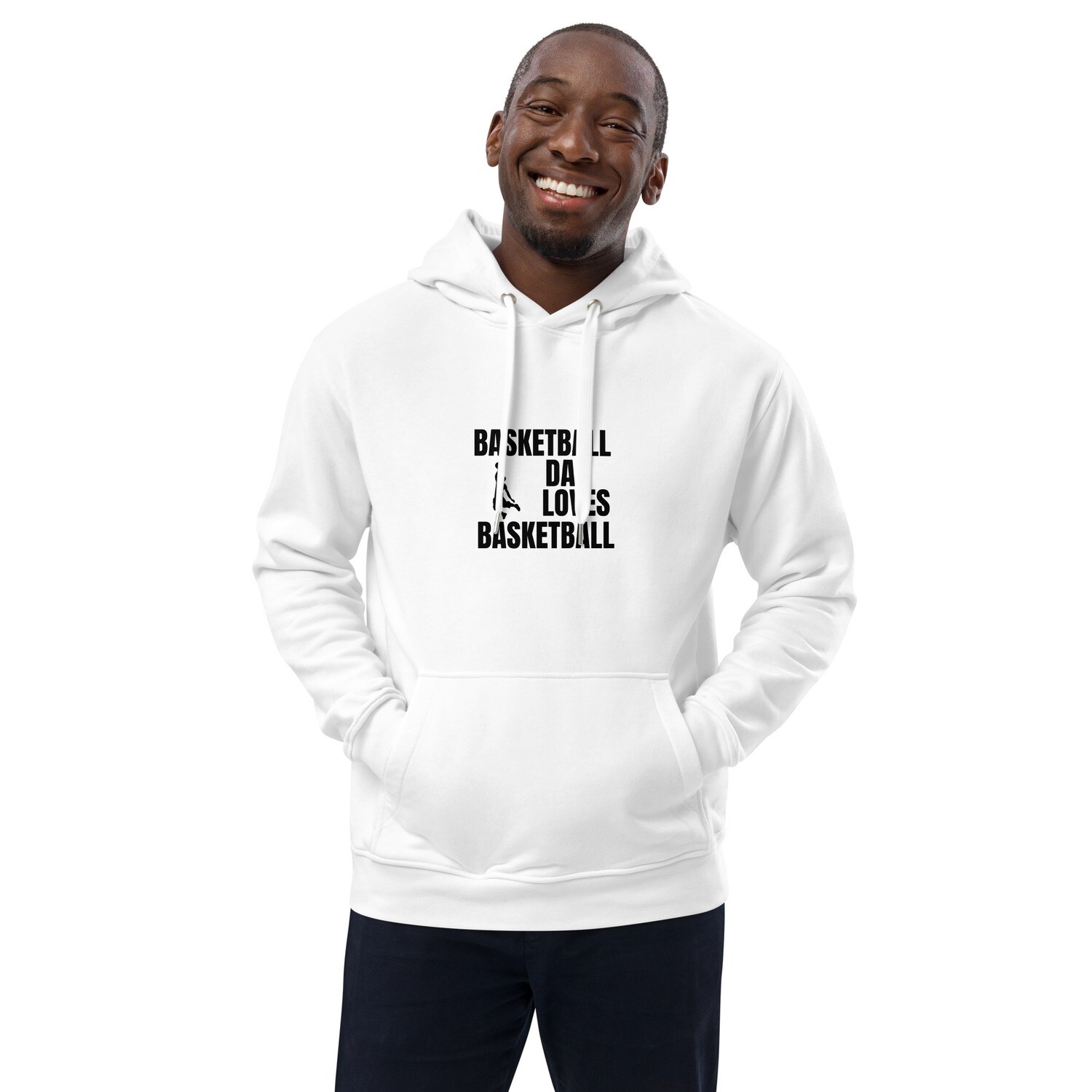 Premium white Basketball Dad loves Basketball eco hoodie