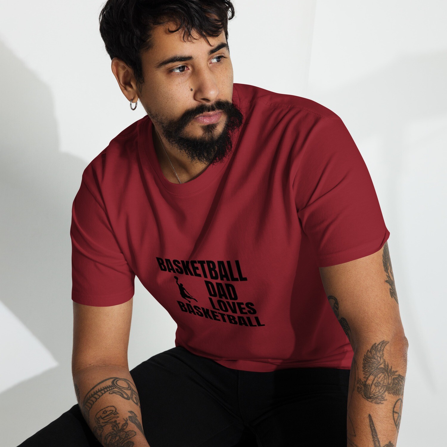 Men’s premium Basketball Dad heavyweight tee
