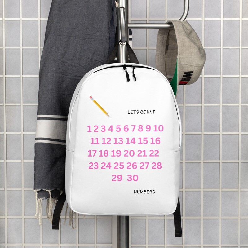  Pink Lets count Numbers - Minimalist Backpack