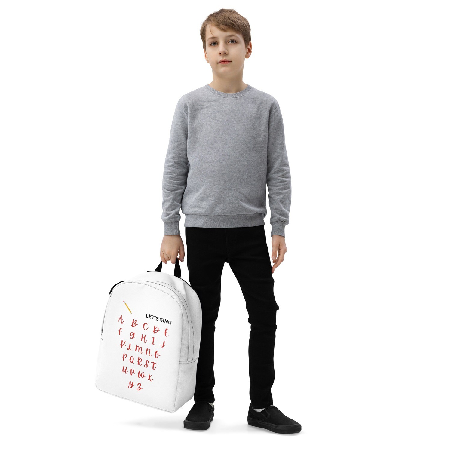 Minimalist Alphabet Red  uppercase Letters  Backpack