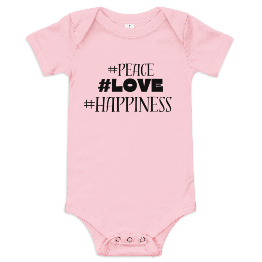 Baby short sleeve #Peace #Love # Happiness one piece