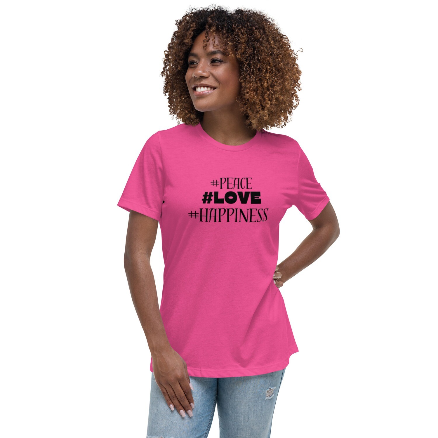 Women's  #Peace #Love #Happiness Relaxed Peace T-Shirt