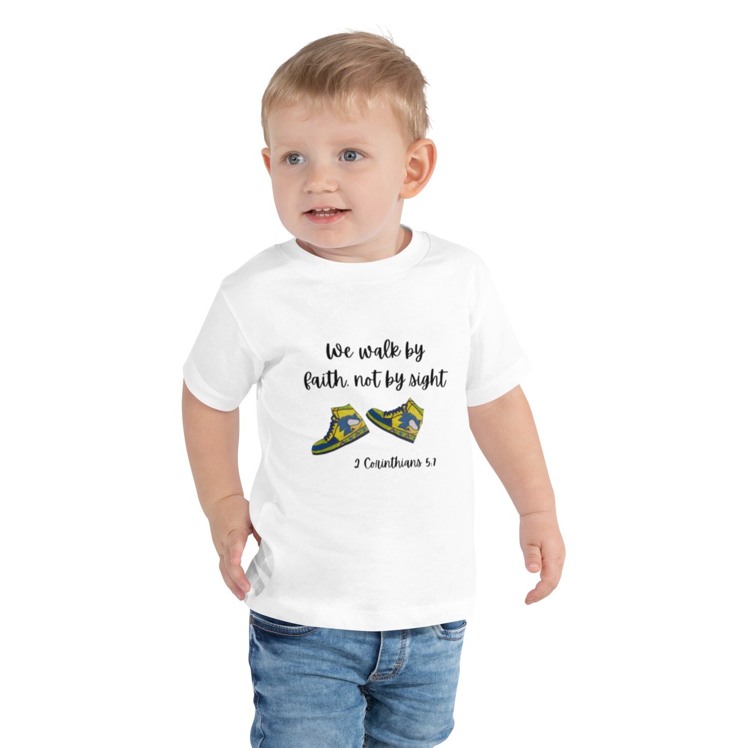 Toddler Short We walk by faith  Sleeve Tee
