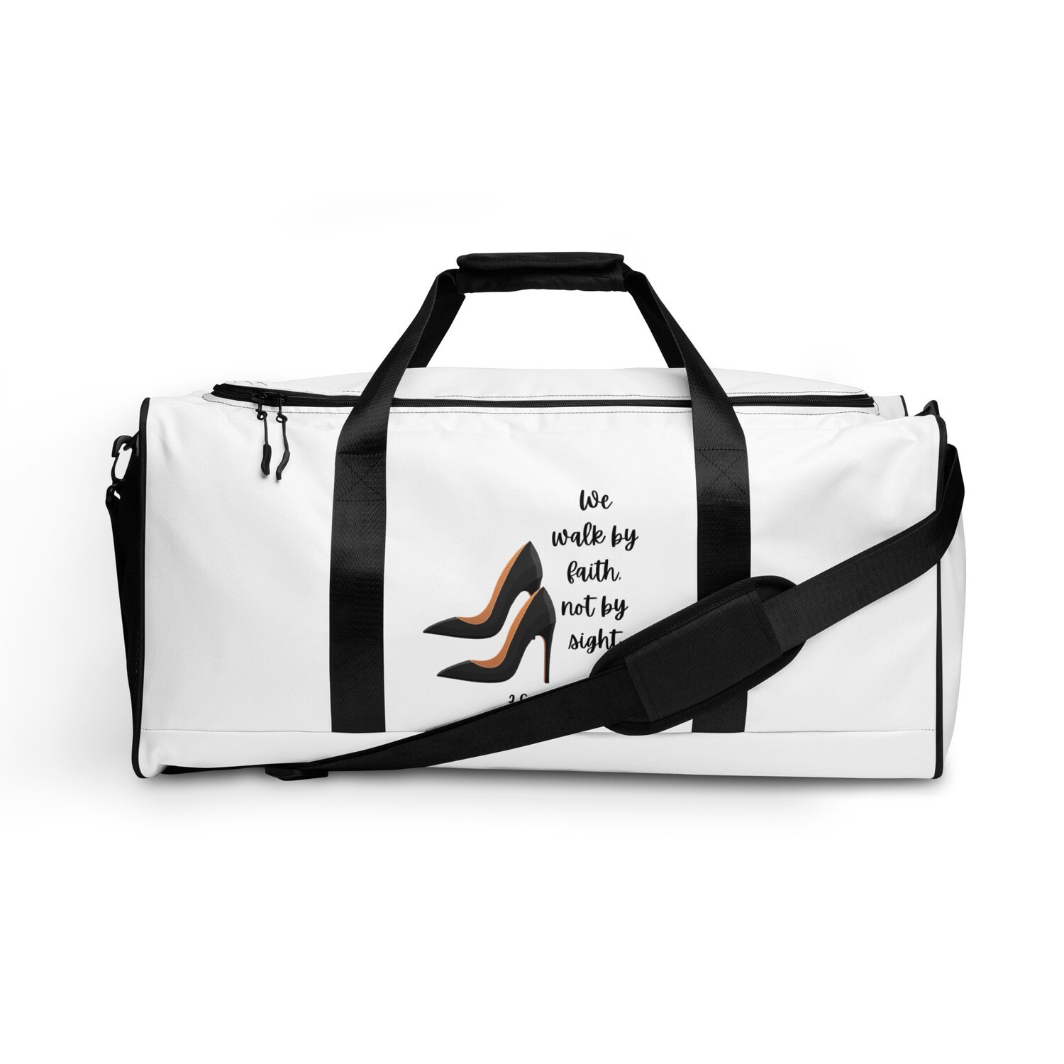 We walk by Faith Black Heels Duffle bag