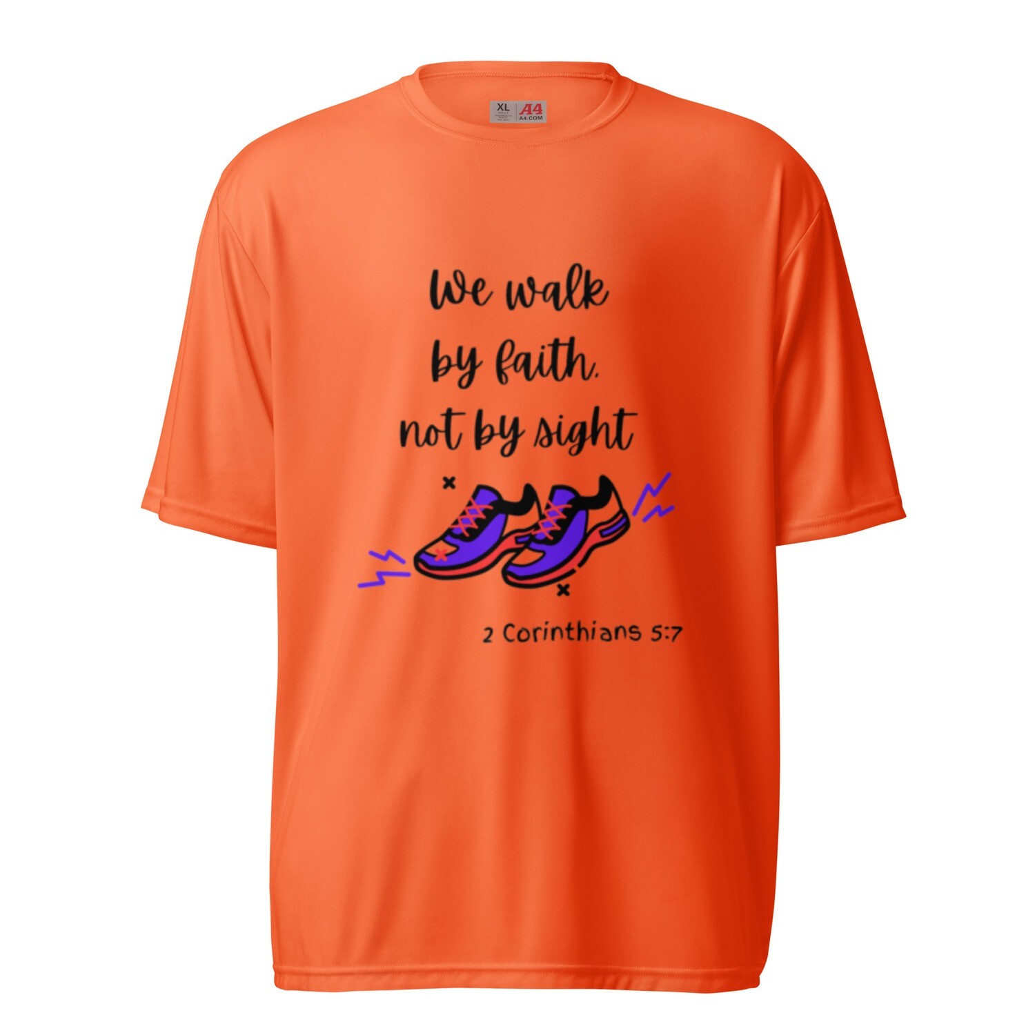 Unisex performance We walk by faith not by sight crew neck t-shirt