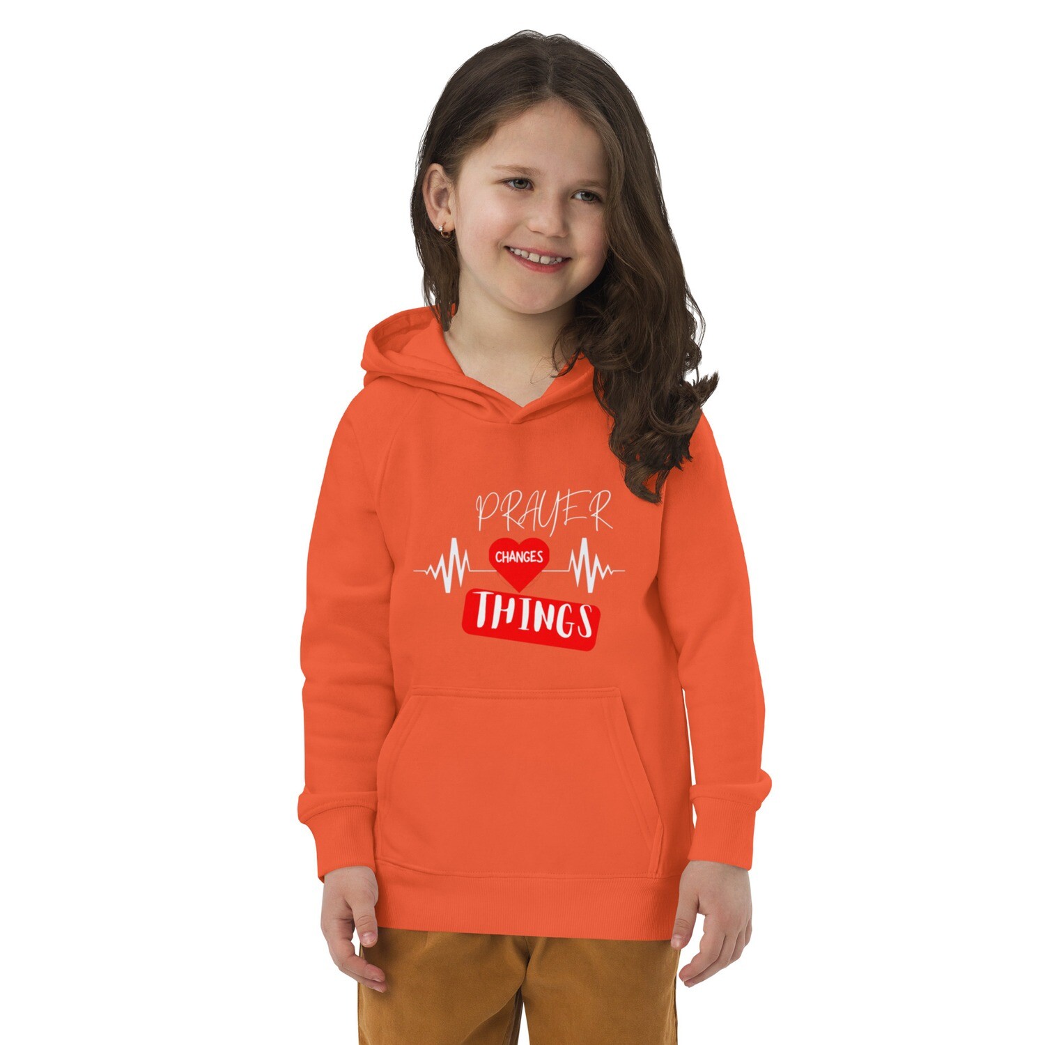 Prayer changes things Kids eco hoodie