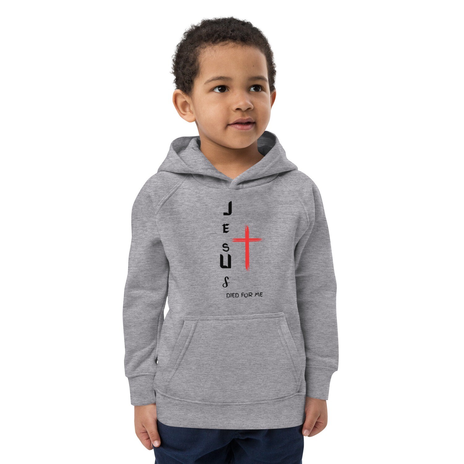 Kids Jesus Died for me eco hoodie
