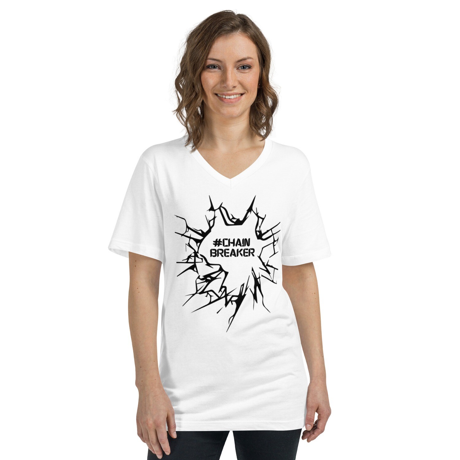 Unisex Short Sleeve V-Neck T-Shirt