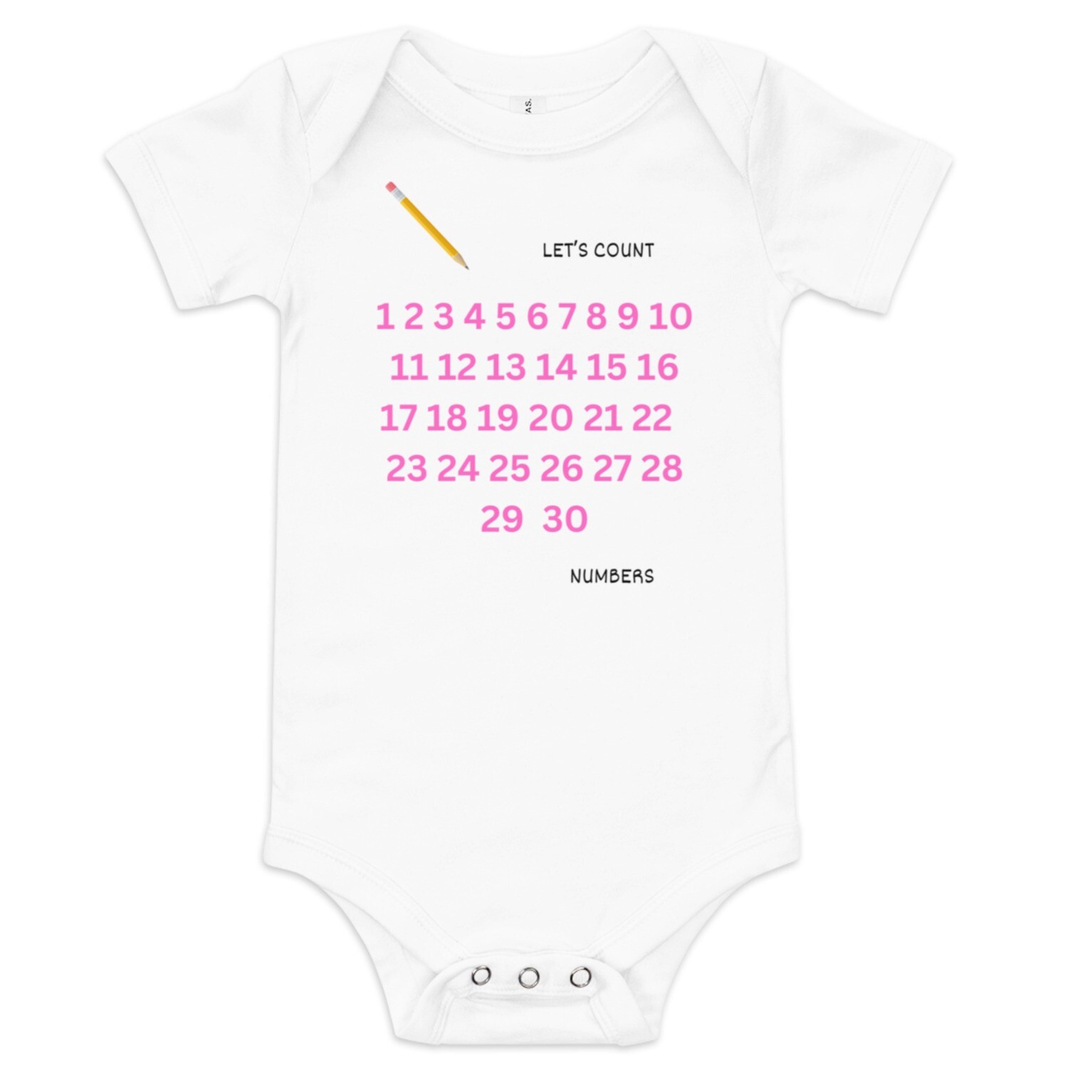 Pink numbers baby short sleeve one piece
