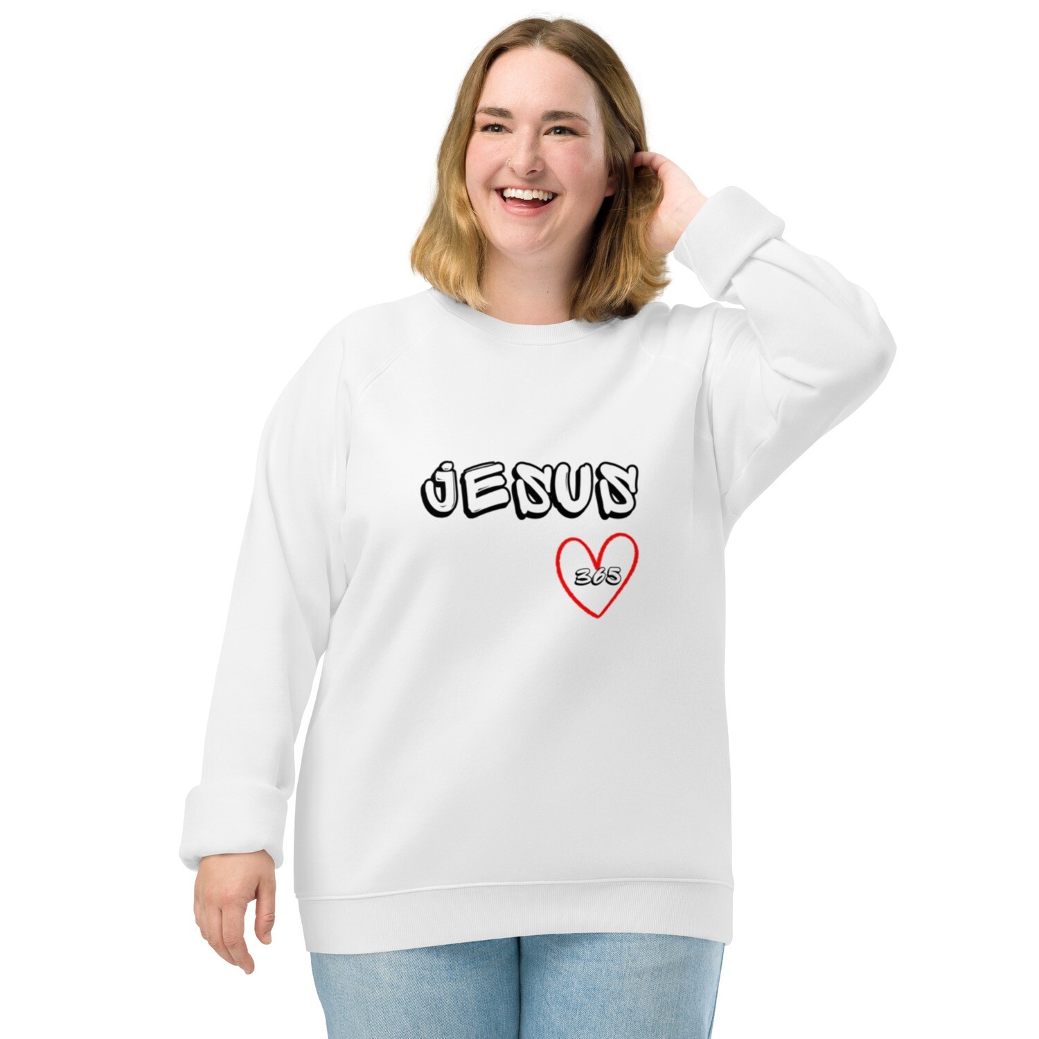 Jesus 365 Unisex organic raglan sweatshirt