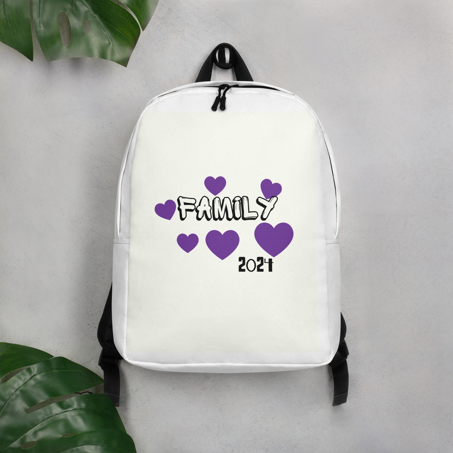 Family purple hearts 2024 Minimalist Backpack