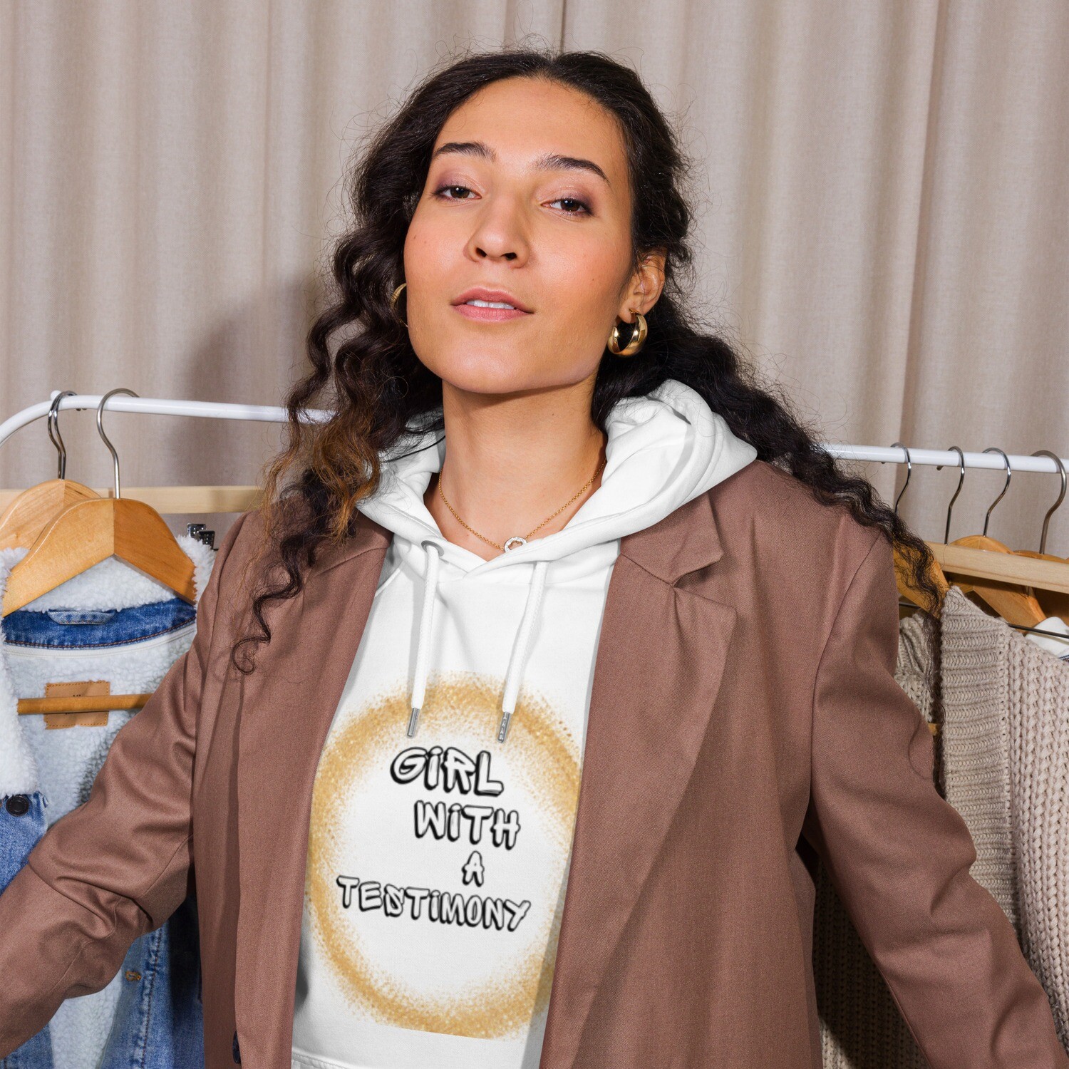 Girl With A Testimony Unisex eco raglan hoodie