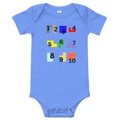 Tetis numbers baby short sleeve one piece