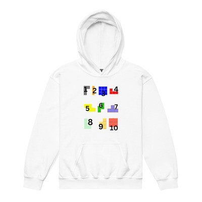 Youth heavy blend hoodie Tetris numbers