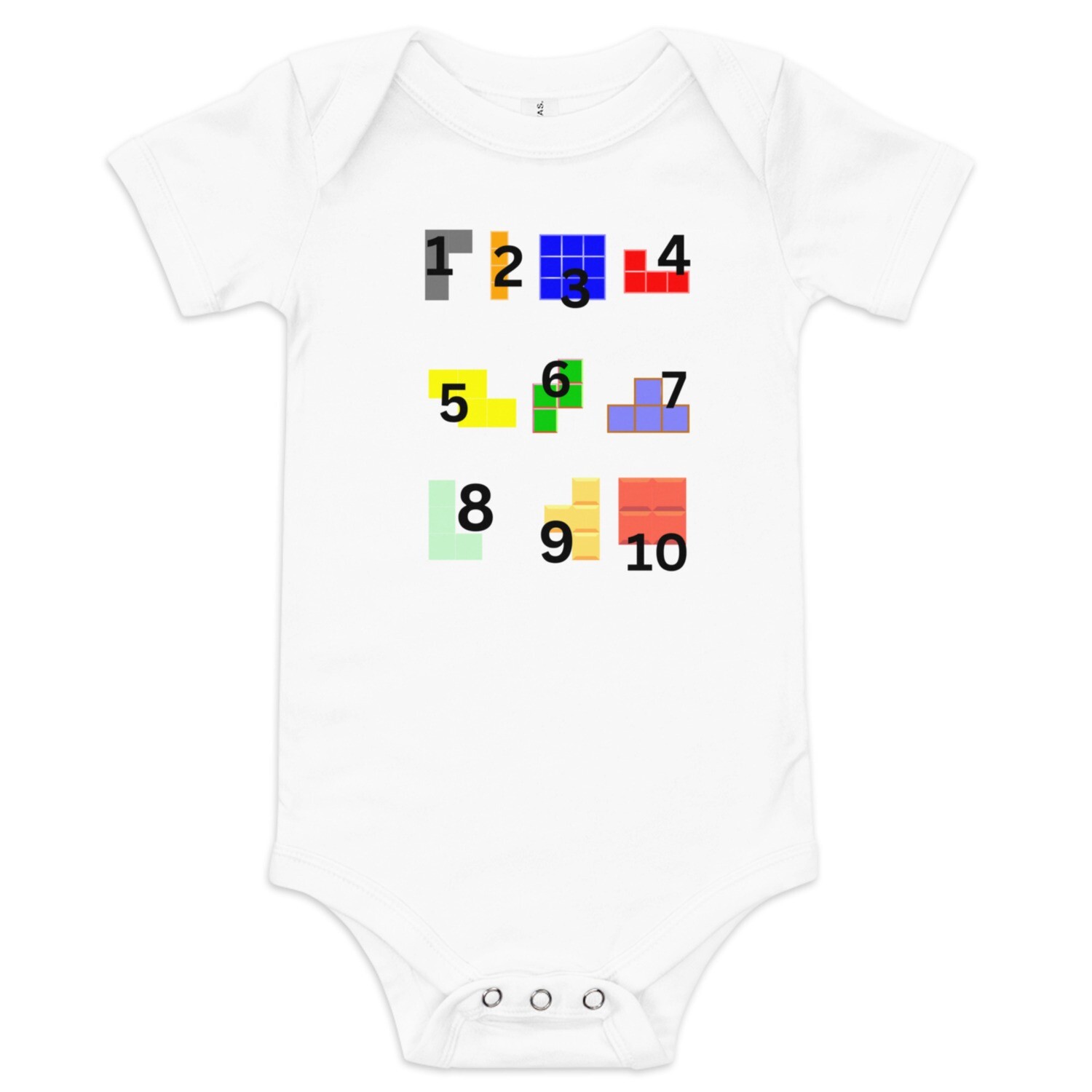 Tetis numbers baby short sleeve one piece