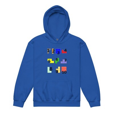 Youth heavy blend hoodie Tetris numbers