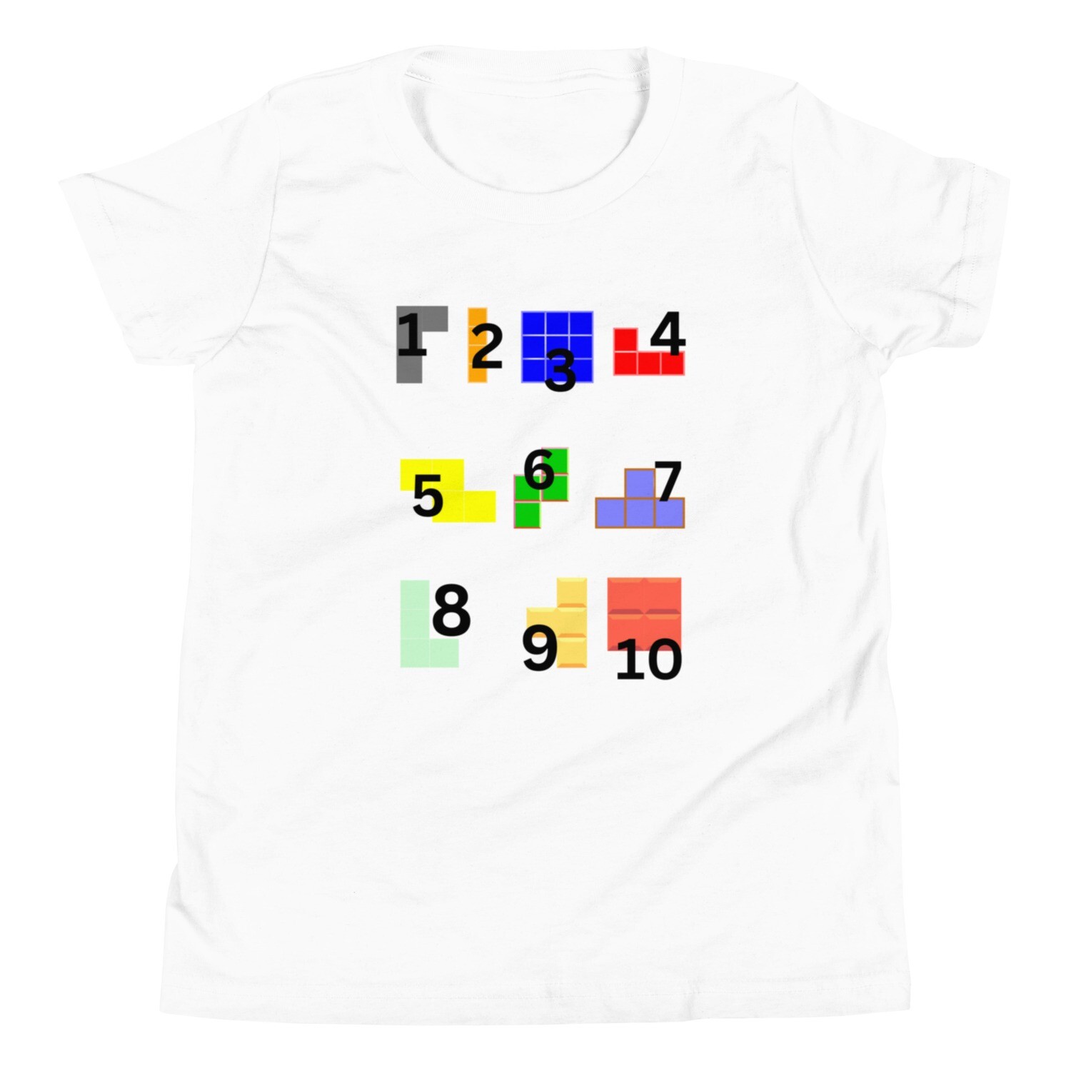 Youth Short Sleeve T-Shirt Tetris numbers