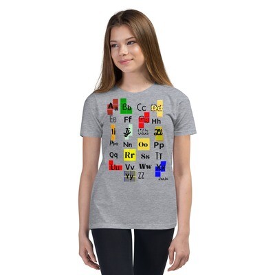 Youth Short Sleeve T-Shirt Tetris alphabet