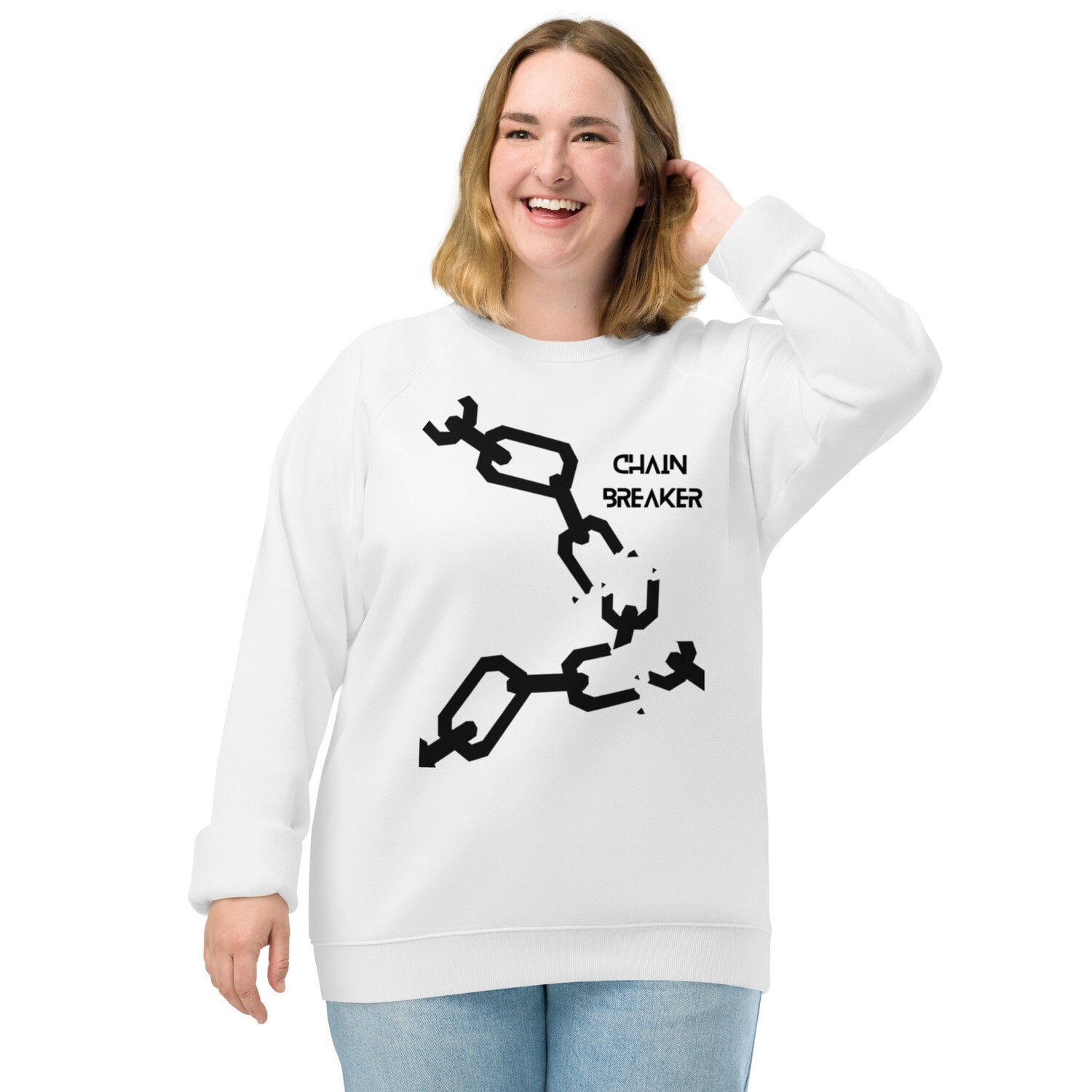 Unisex organic raglan sweatshirt