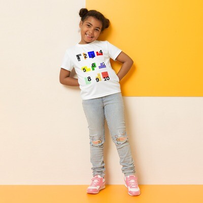 Kids crew neck t-shirt Tetris numbers