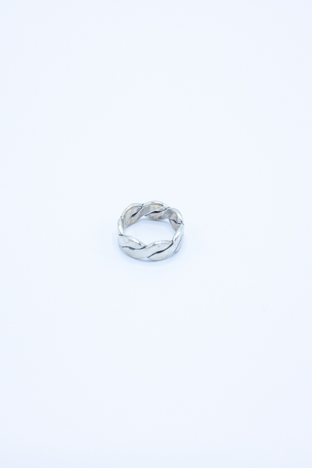 Wide Twist Silver Ring