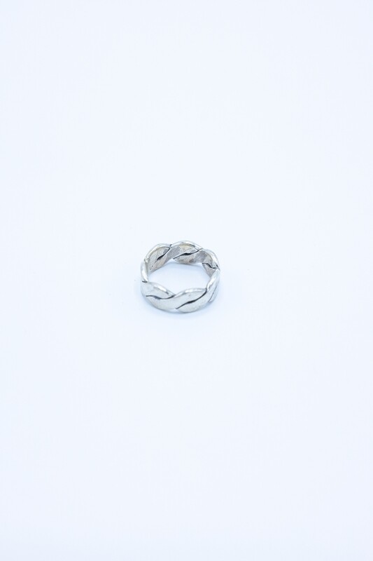 Wide Twist Silver Ring