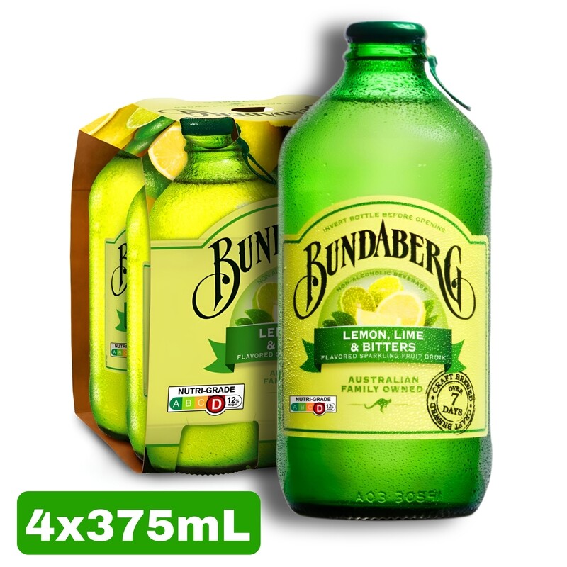 Bundaberg Lemon Lime and Bitters. 4 Bottles 375mL