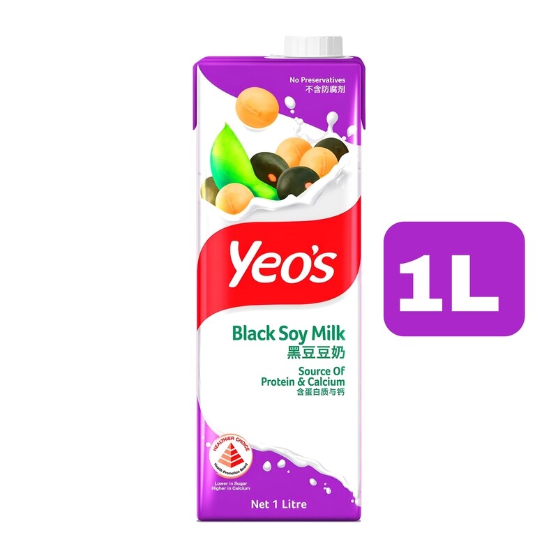 Yeo's Packet Drink Black Soy Milk Single Pack ( 1L )