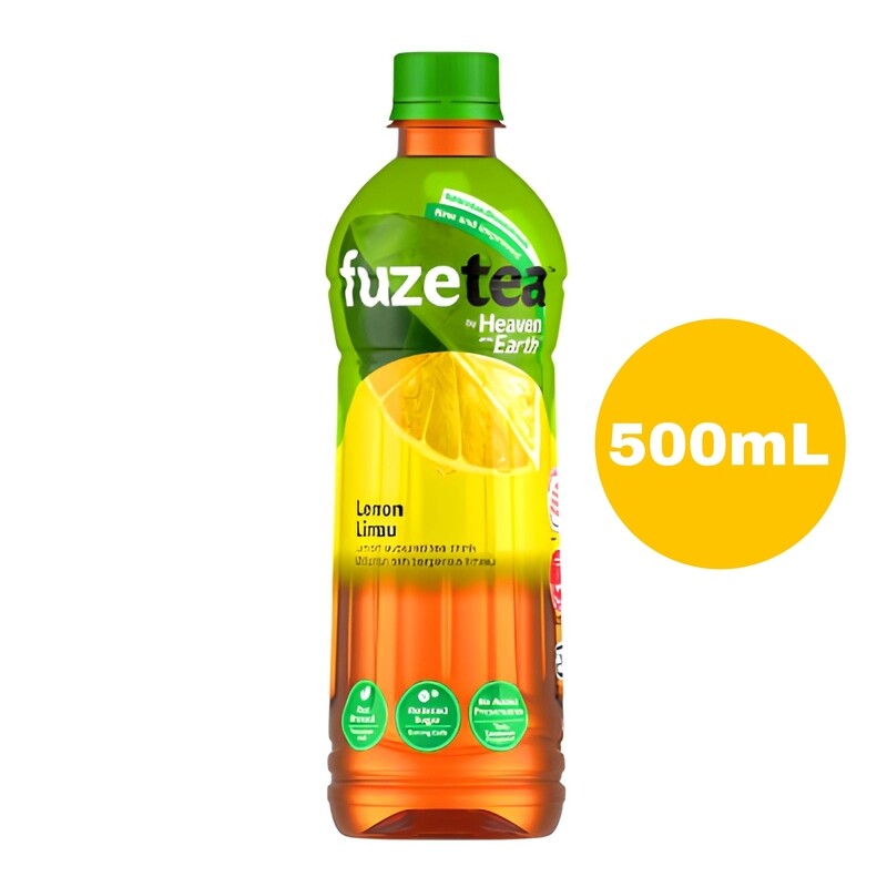 Fuze Tea Lemon Flavoured Tea Drink Single Bottle 500mL