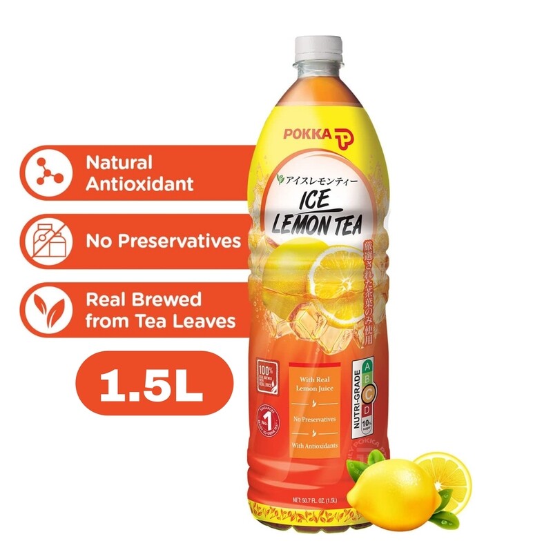 Pokka Lemon Ice Tea Flavor Drink Single Bottle 1.5L